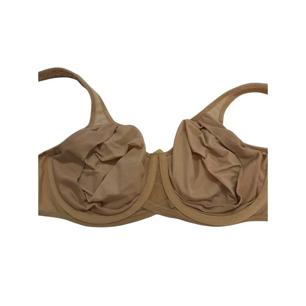 Breezies 36C 36 C Women's Underwire Lace Bra Nude Beige Full Coverage Comfort